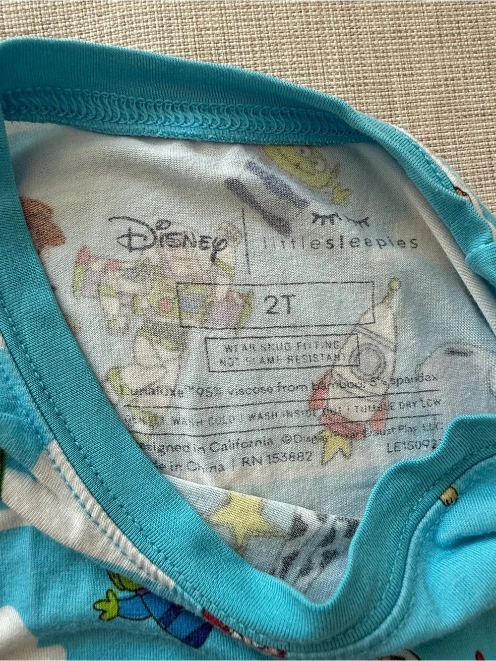 Little Sleepies Blue Toy Story Character Long Sleeve Top